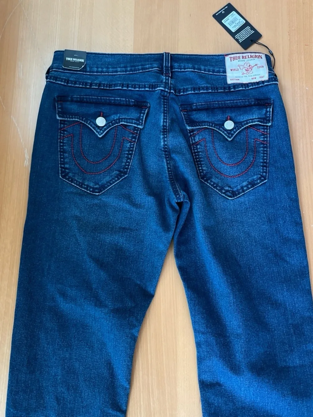 True Religion Men’s Slim Straight Jeans in Dark Blue